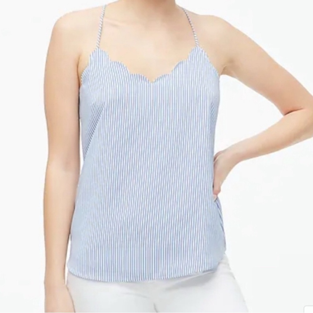 J. Crew Factory Blue and White Striped Camisole